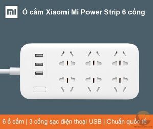 Ổ cắm xiaomi mi power strip 6 cổng 3 usb