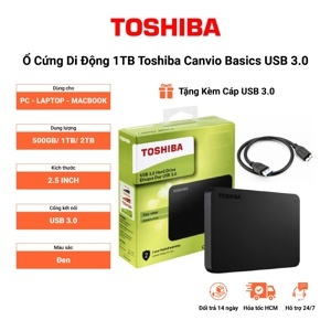 Ổ cứng cắm ngoài Toshiba Canvio Basic - 1TB, USB 3.0