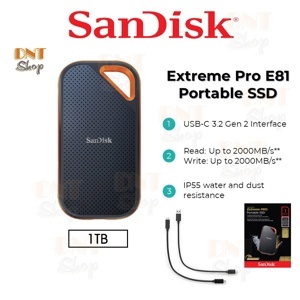 Ổ cứng di động External SSD Sandisk Extreme Pro V2 E81 1TB USB 3.2 Gen2 x2 SDSSDE81-1T00-G25