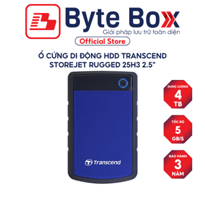 Ổ cứng cắm ngoài Transcend StoreJet 25H3 (2.5) - 2TB USB 3.0, 2.5 inch