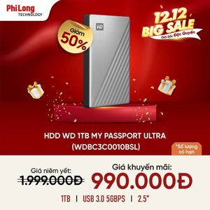 Ổ cứng HDD WD My Passport Ultra 1TB WDBC3C0010BSL-WESN