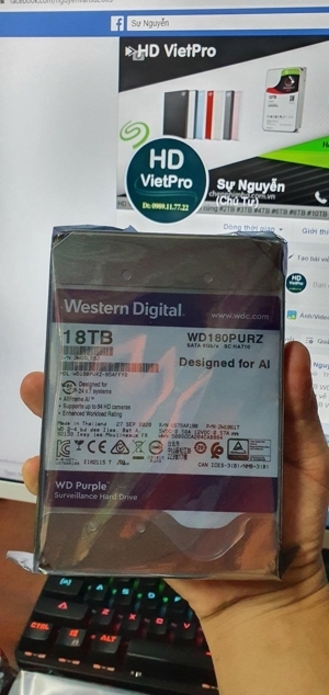 Ổ cứng HDD WD Purple 18TB WD180PURZ