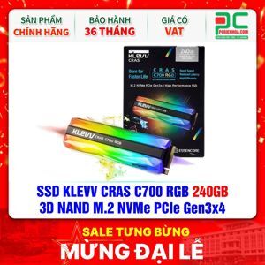 Ổ cứng SSD Klevv CRAS C700 RGB 240GB M2 NVME Gen3x4 K240GM2SP0-C7R