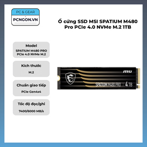 Ổ cứng SSD MSI Spatium M480 PCIe 4.0 NVMe M.2 1TB