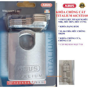 Ổ Khóa ABUS Titalium Chống Cắt 66CSTi/60