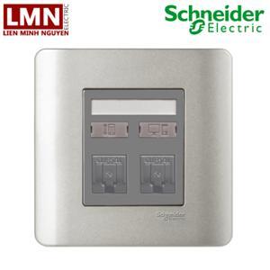 Ổ mạng + ổ điện thoại Schneider Zencelo Series E8432TDRJS-5-SA-G19