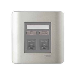 Ổ mạng + ổ điện thoại Schneider Zencelo Series E8432TDRJS_6SA_G19