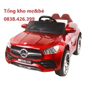 Ô tô xe điện đồ chơi cho bé MERCEDES SYB-118 tự lái và điều khiển 4 động cơ (Đỏ-Trắng-Xanh)