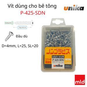 Ốc vít bắt tường, bê tông 4.0x25mm đầu tròn Unika P-425-SDN