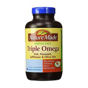 Viên uống hỗ trợ tim mạch, chống lão hóa Nature Made Triple Omega 3-6-9- 180 viên