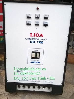 Ổn áp Lioa 3 pha khô điều chỉnh 3 pha độc lập SH3-150KII