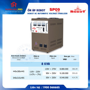 Ổn áp Robot 1 pha Classy 8KVA (130V - 270V)