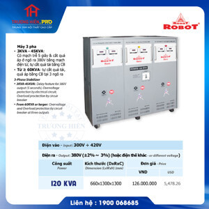 Ổn áp Robot 3 pha Reno 120KVA (300V - 420V)