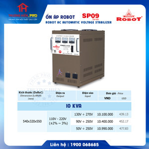 Ổn áp Robot Classy 10KVA (50V - 250V)