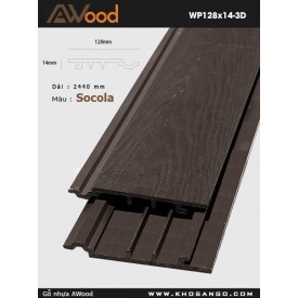 Ốp tường AWood WP128x14 3D Socola