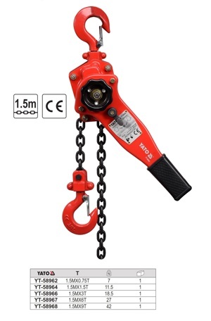 Pa lăng xích 1,5Mx 6T Yato YT-58967
