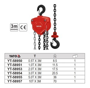 Pa lăng xích Yato YT-58953 2T