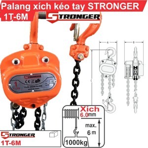 Palang xích kéo tay Stronger 1T-6M