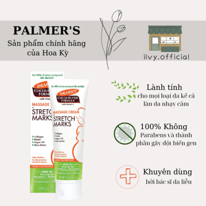Kem mát xa ngăn ngừa và giảm vết rạn da PALMER'S Massage Cream For Stretch Marks 125g