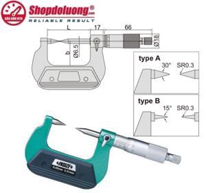 Panme do điểm cơ khí Insize 3230-25BA (0-25mm/0.01mm)