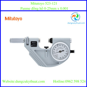 Panme đồng hồ Mitutoyo 523-121, 0-25mm