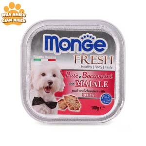 Pate Chó Vị Thịt Heo Monge 100g