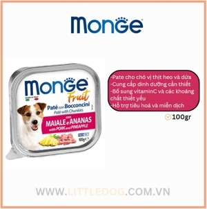 Pate Chó Vị Thịt Heo Monge 100g