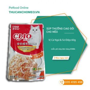 Pate Ciao vị cá ngừ và sò điệp cho mèo gói 60g