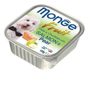 Pate Monge cho chó 100g vị cá hồi và lê