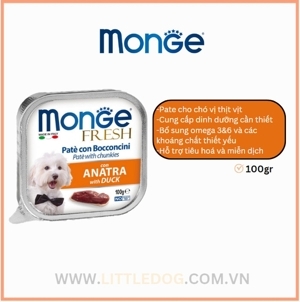 Pate Monge cho chó 100g vị vịt và cam