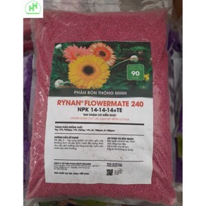 Phân Bón Thông Minh Rynan Flowermate 240 NPK 14-14-14+TE 5kg - chuyên dùng cho các loại cây kiểng có hoa hồng, mai, cúc