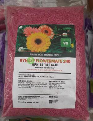 Phân Bón Thông Minh Rynan Flowermate 240 NPK 14-14-14+TE 5kg - chuyên dùng cho các loại cây kiểng có hoa hồng, mai, cúc