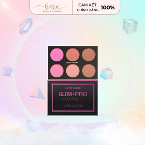 Phấn má City Color Glow Pro Blush Palette Matte Collection​ tông cam, nude, nâu