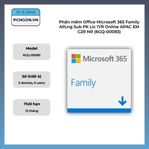 Phần mềm Microsoft 365 Family AllLng Sub PK Lic 1YR Online APAC EM C2R NR 6GQ-00083