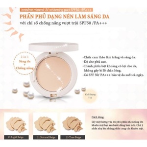 Phấn Nền Siêu Mịn Trắng Da Mineral UV Whitening Pact SPF 50+