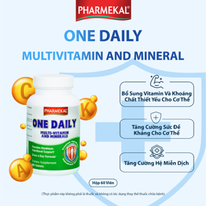 Viên uống bổ sung vitamin & khoáng chất PHARMEKAL One Daily Multi-vitamin And Minerals 60 viên