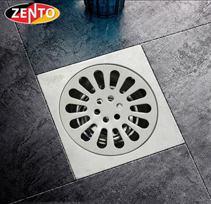 Phễu thoát sàn chống mùi hôi inox Zento TS123 - 118x118mm