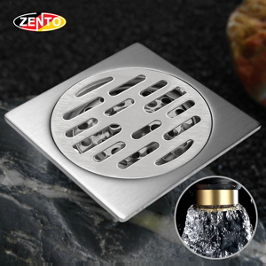 Phễu thoát sàn chống mùi hôi inox Zento TS109 (100x100mm)