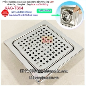 Phễu thoát sàn chống mùi hôi inox 304 KAG-TS94