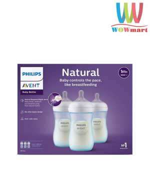 Bộ 3 bình sữa mô phỏng tự nhiên Philips Avent 260ml - màu 693, 694, 695