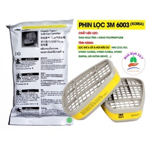 Phin lọc acid 3M lọc hơi hữu cơ & vô cơ 6003