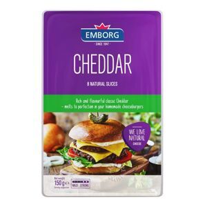 Phô mai Cheddar cắt lát Emborg – 8 miếng/150g