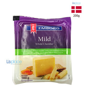 Phô mai Cheddar trắng hiệu Emborg 200g