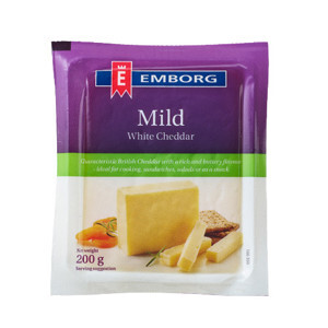 Phô mai Cheddar trắng hiệu Emborg 200g