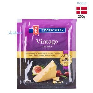 Phô mai Cheddar Vintage hiệu Emborg – túi 200g