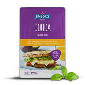 Phô mai Gouda cắt lát Emborg – 8 miếng/150g