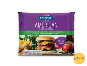 Phô mai lát American với Cheddar hiệu Emborg 200g