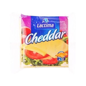 Phô mai lát Lactima Cheddar gói 200g (12 lát)