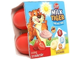 Phô mai tươi Zott Milk Tiger Dâu - Vani 4 x 50g