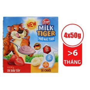 Phô mai tươi Zott Milk Tiger hương dâu - chuối (1 hộp)